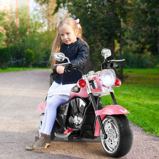 6V Powered Toddler 3-Wheel Motorbike Ride On Toy with Horn and Headlight-Heart Pink - Color: Heart Pink
