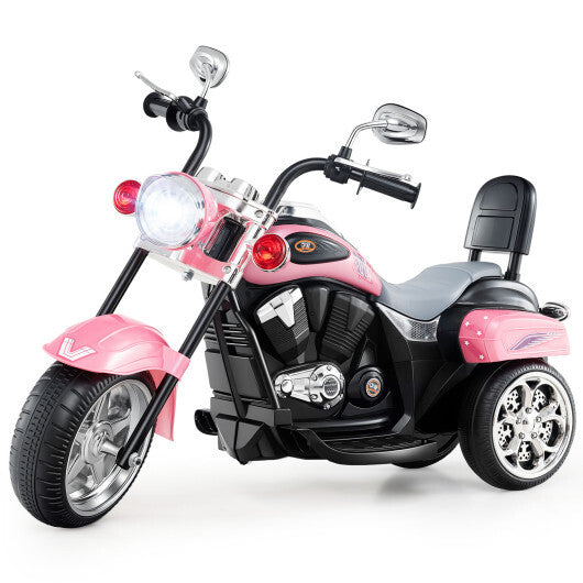 6V Powered Toddler 3-Wheel Motorbike Ride On Toy with Horn and Headlight-Heart Pink - Color: Heart Pink