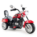 6V Powered Toddler 3-Wheel Motorbike Ride On Toy with Horn and Headlight-Black & Red - Color: Black & Red
