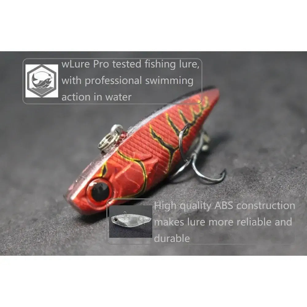 Color: Light Beige - wLure Fishing Lure Lipless VIB 4cm 4.6g Tiny Hard Lure Carp Fishing Fly Fishing Bait Tail Hook Sinking to Bottom L666