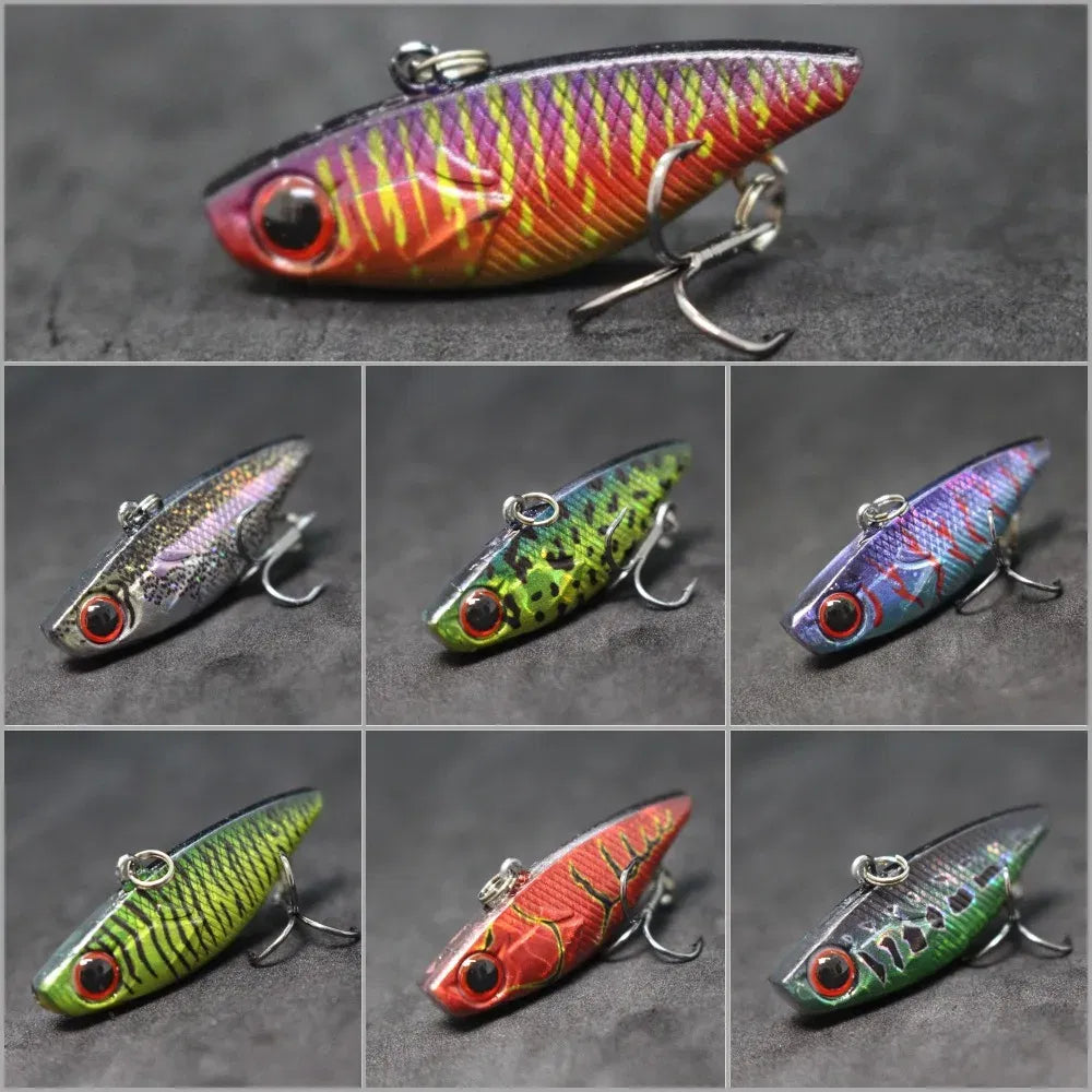 Color: Light Beige - wLure Fishing Lure Lipless VIB 4cm 4.6g Tiny Hard Lure Carp Fishing Fly Fishing Bait Tail Hook Sinking to Bottom L666