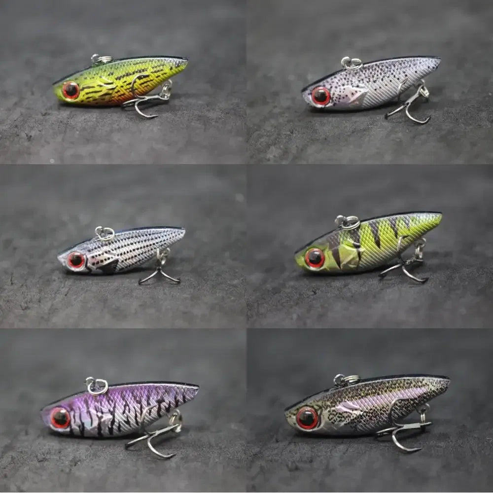 Color: Light Beige - wLure Fishing Lure Lipless VIB 4cm 4.6g Tiny Hard Lure Carp Fishing Fly Fishing Bait Tail Hook Sinking to Bottom L666