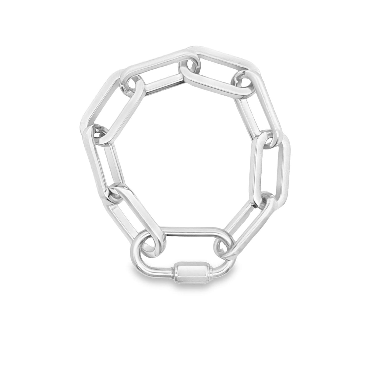 Cable Chunky Large Paperclip Bracelet (I358)