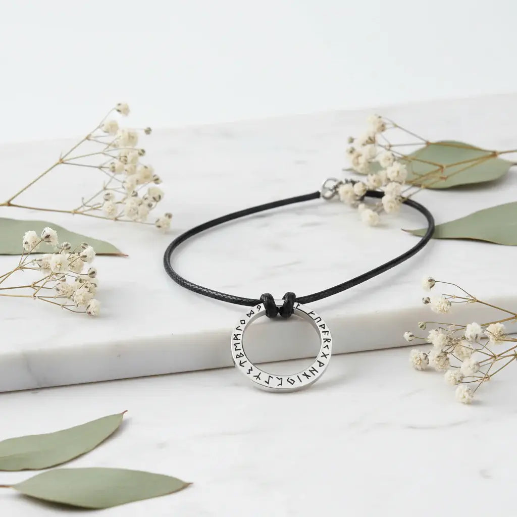 Vegvisir Viking Rune Necklace – Nordic Compass Amulet Stainless Steel Pendant