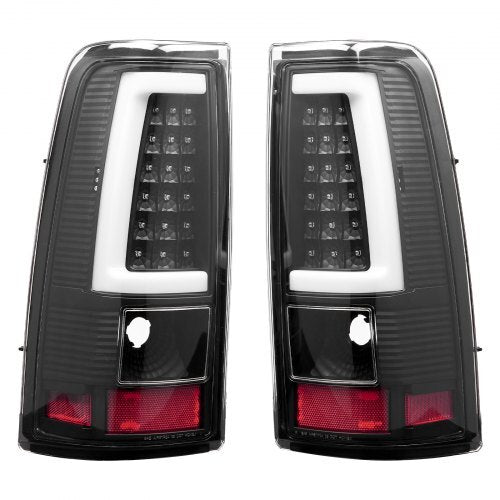 Tail Light Assembly Compatible with 2003-2006 Chevy Silverado 1500 1500 HD 2500 2500 HD 3500, 2007-2007 Chevy Classic, 2PCS Driver & Passenger Side LED Taillight Brake Lamps with Bulbs, Black