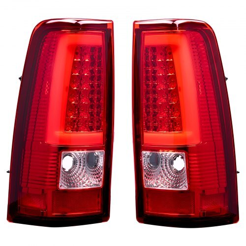 Tail Light Assembly Compatible with 2003-2006 Chevy Silverado 1500 1500 HD 2500 2500 HD 3500, 2007-2007 Chevy Classic, 2PCS Driver & Passenger Side LED Taillight Brake Lamps with Bulbs, Red