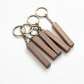 Walnut keychain blanks for laser engraving Blanks with Leather Strap