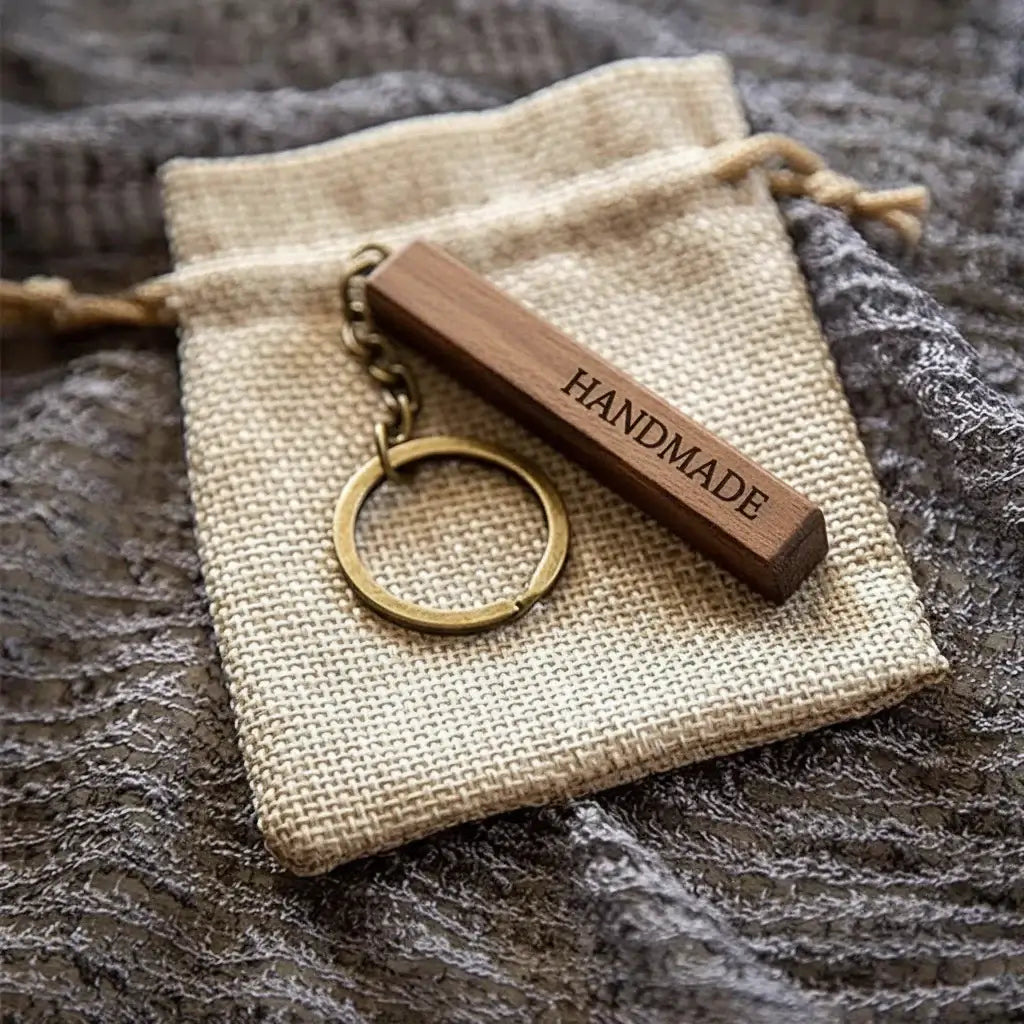 Walnut keychain blanks for laser engraving Blanks with Leather Strap