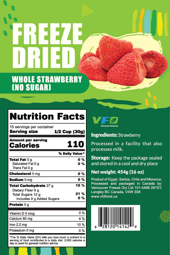 Freeze-Dried Whole Strawberries For Baking - Single Ingredient