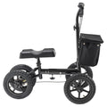 Folding Knee Scooter, Aluminum Steerable Knee Walker with Height-Adjustable Handlebar & Knee Pad, 12" All-Terrain Wheels, Dual Brakes, Leg Recovery Scooter for Broken Ankle Foot Injuries, 350LBS