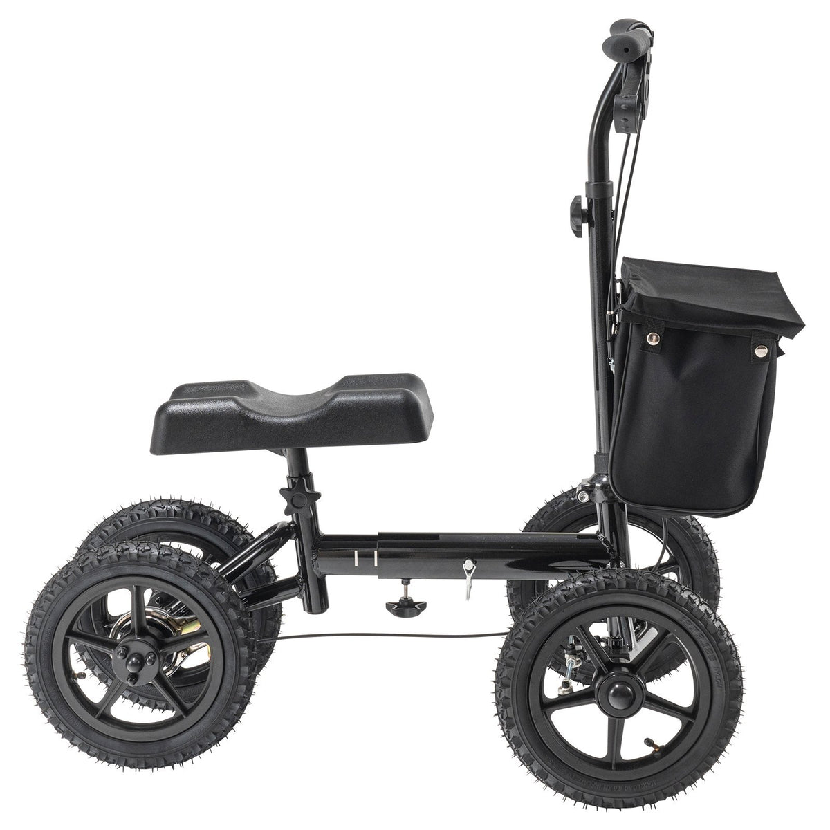 Folding Knee Scooter, Aluminum Steerable Knee Walker with Height-Adjustable Handlebar & Knee Pad, 12" All-Terrain Wheels, Dual Brakes, Leg Recovery Scooter for Broken Ankle Foot Injuries, 350LBS
