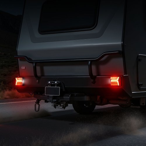 Trailer Lights, 2PCS 12V Square Magnetic LED Trailer Tail Lights Kit with Stop Brake Turn Tail License Lamp, Waterproof Tow Lighting Kit with Wiring Harness for Boat Truck Camper RV Snowmobile