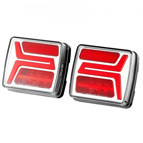Trailer Lights, 2PCS 12V Square Magnetic LED Trailer Tail Lights Kit with Stop Brake Turn Tail License Lamp, Waterproof Tow Lighting Kit with Wiring Harness for Boat Truck Camper RV Snowmobile