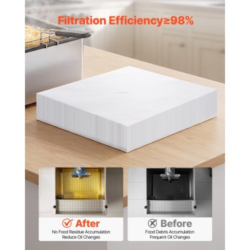 100 Pack Fryer Filter Paper, Replacement Deep Fryer Filter Sheets for 38/55L Commercial Mobile Fryer Filter Machine, Extend Oil Life for Improved Taste, for Restaurant Burger Shop, 15x13 inch