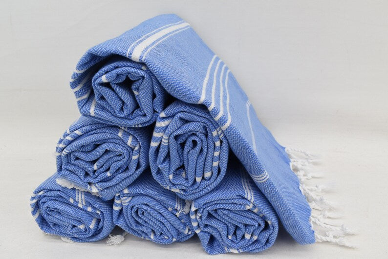 Blue Monaco Turkish Towel – Lightweight Quick Dry Beach & Bath Towel, Luxury Turkish Cotton Spa Towel, Travel & Pool Towel
