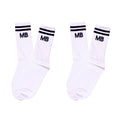 Classic White/Black Athleisure Unisex Crew Socks Bundle | 2 Pack