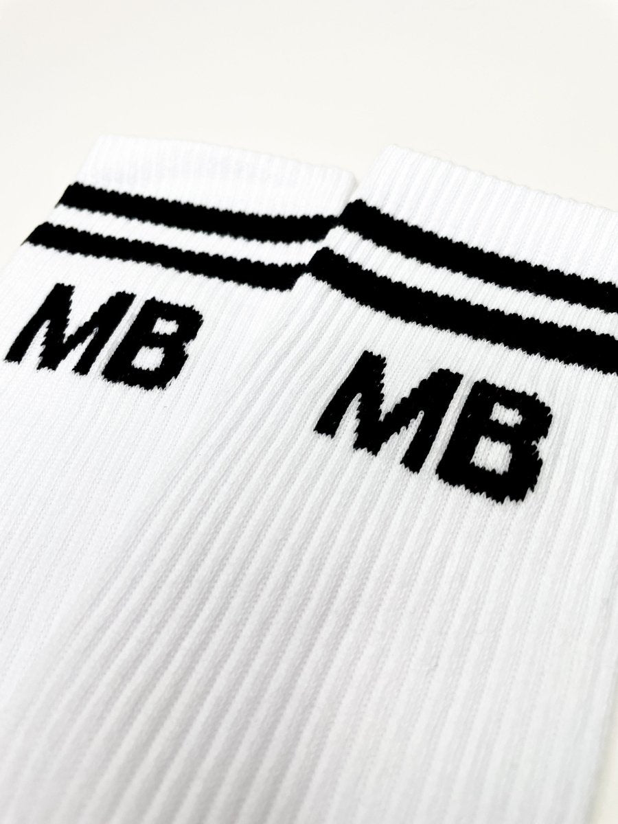 Classic White/Black Athleisure Unisex Crew Socks Bundle | 2 Pack