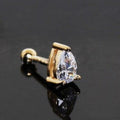 14Kt Yellow Gold Prong Set Teardrop Cartilage Earring