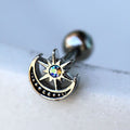 316L Stainless Steel Aurora Star and Moon Cartilage Earring