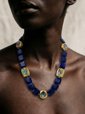 Magnetic Lapis Abalone Statement Necklace