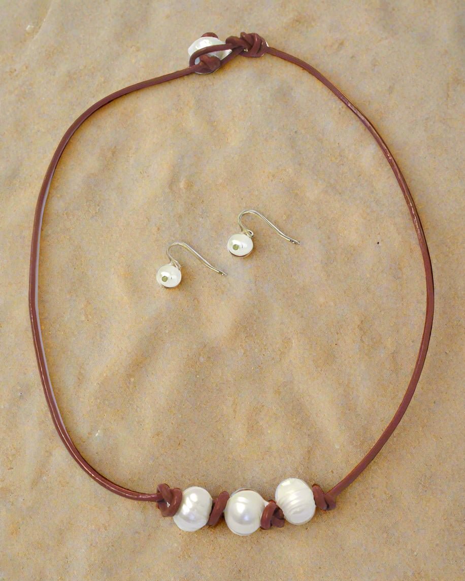 Freshwater Pearl Cord Necklace Set
