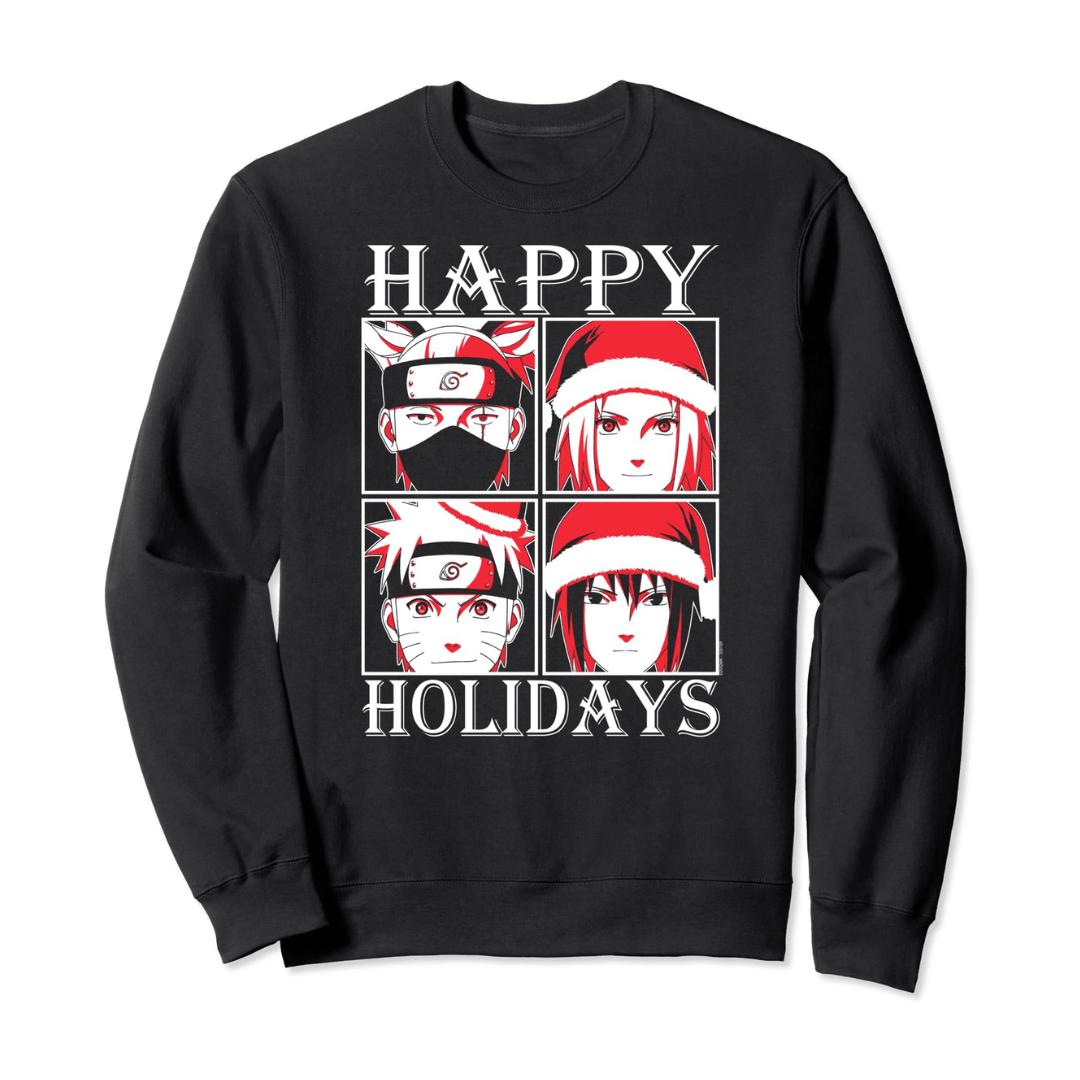 Naruto Shippuden Happy Holidays Characters Sweatshirt