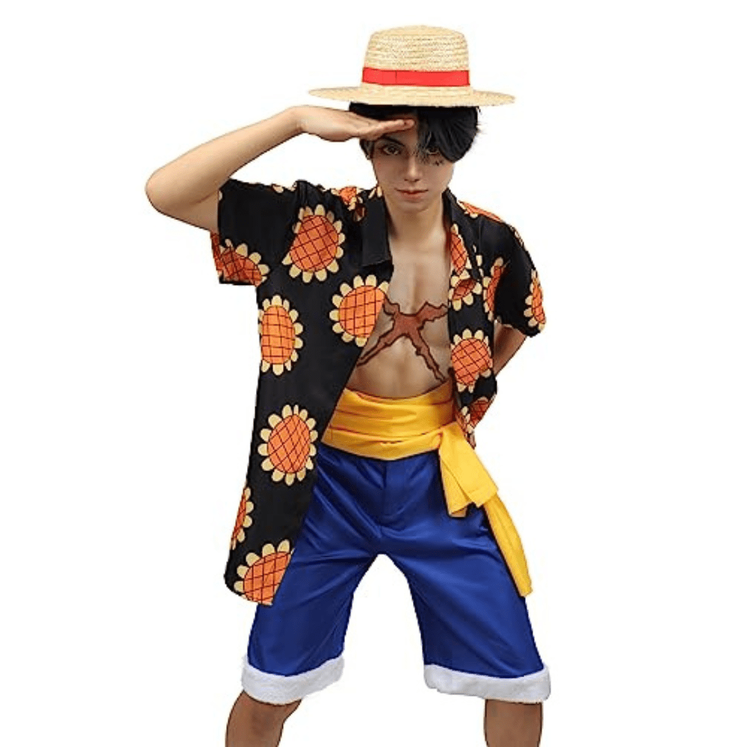 One Piece Luffy Sunflower Cosplay Costume Outfit