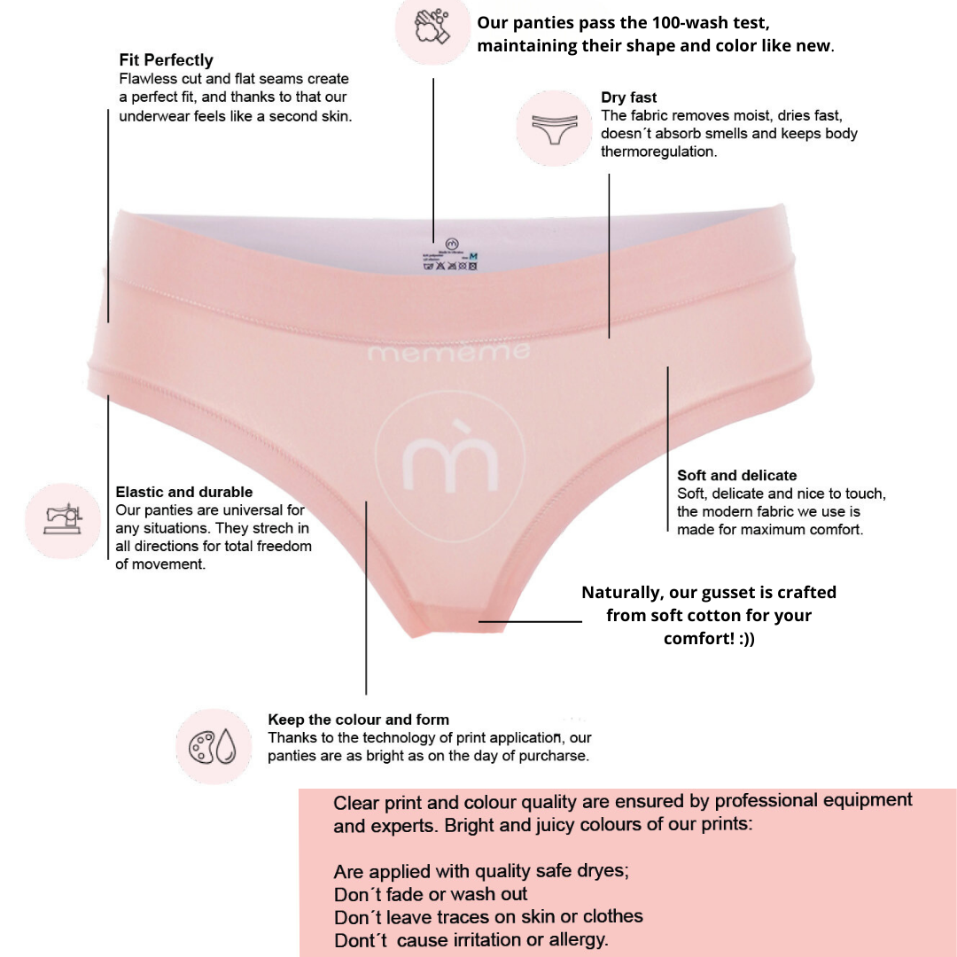 Memème Women’s Ultra-Comfortable PSYCHOTROPICAL - Trash - Panties | Breathable Cotton Crotch, Stretchy Fit