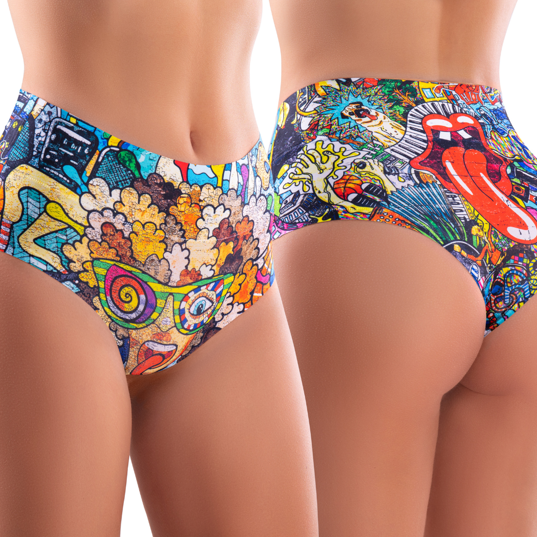 Memème Women’s Ultra-Comfortable PSYCHOTROPICAL - Trash - Panties | Breathable Cotton Crotch, Stretchy Fit