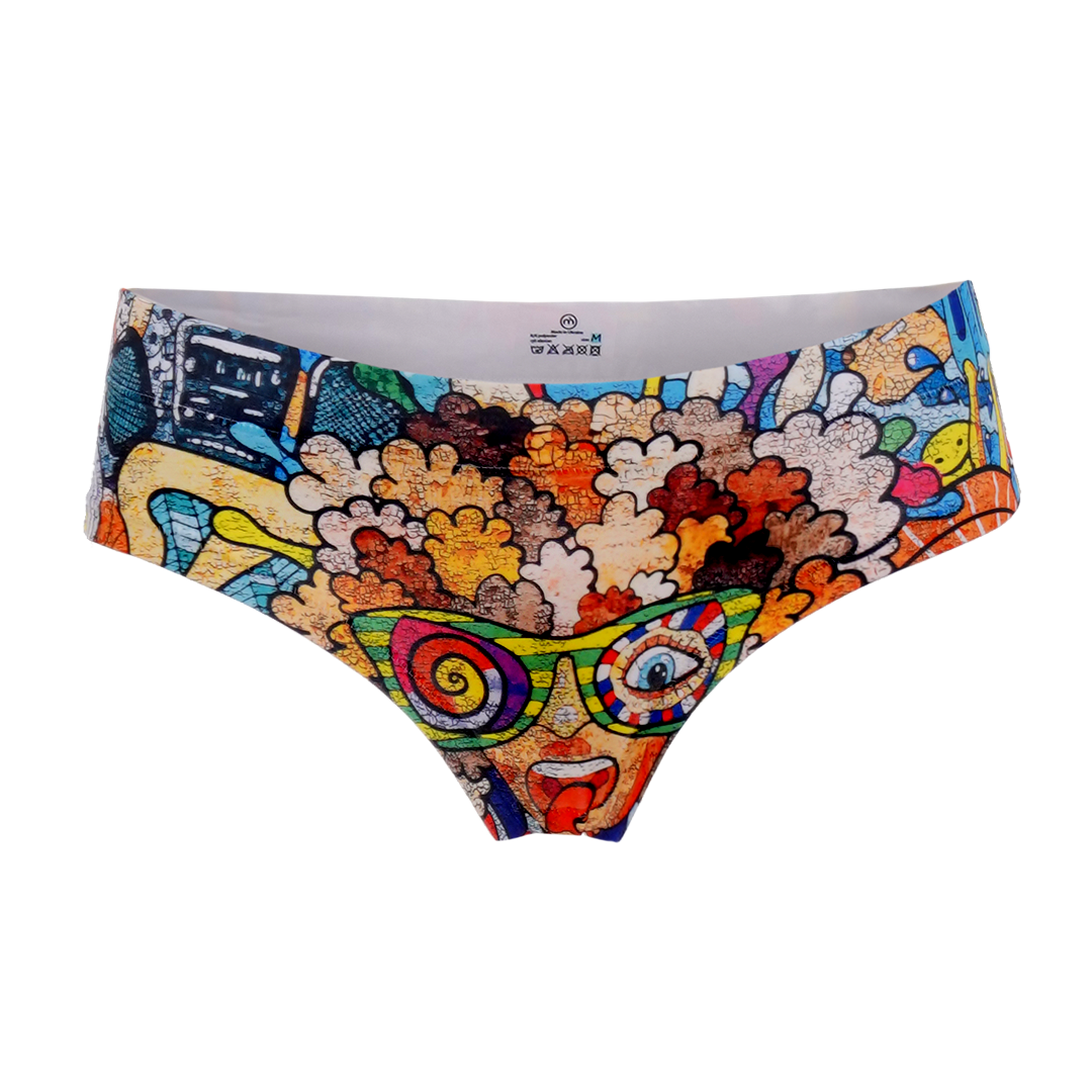 Memème Women’s Ultra-Comfortable PSYCHOTROPICAL - Trash - Panties | Breathable Cotton Crotch, Stretchy Fit