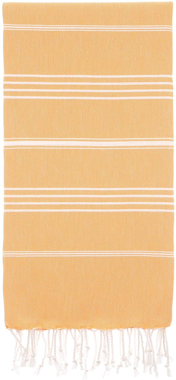 Mustard Monaco Turkish Towel – Lightweight Quick Dry Beach & Bath Towel, Luxury Turkish Cotton Spa Towel, Travel & Pool Towel