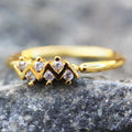 Gold Jeweled Zig-Zag Cartilage Earring / Nose Hoop Ring