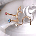 14Kt Yellow Gold Screw Nose Ring with Prong Setting Gem