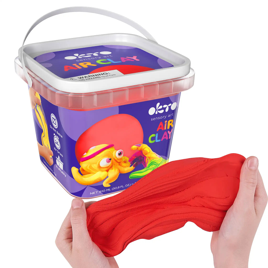 2x School supplues Air Dry Modeling Clay RED 900 ml