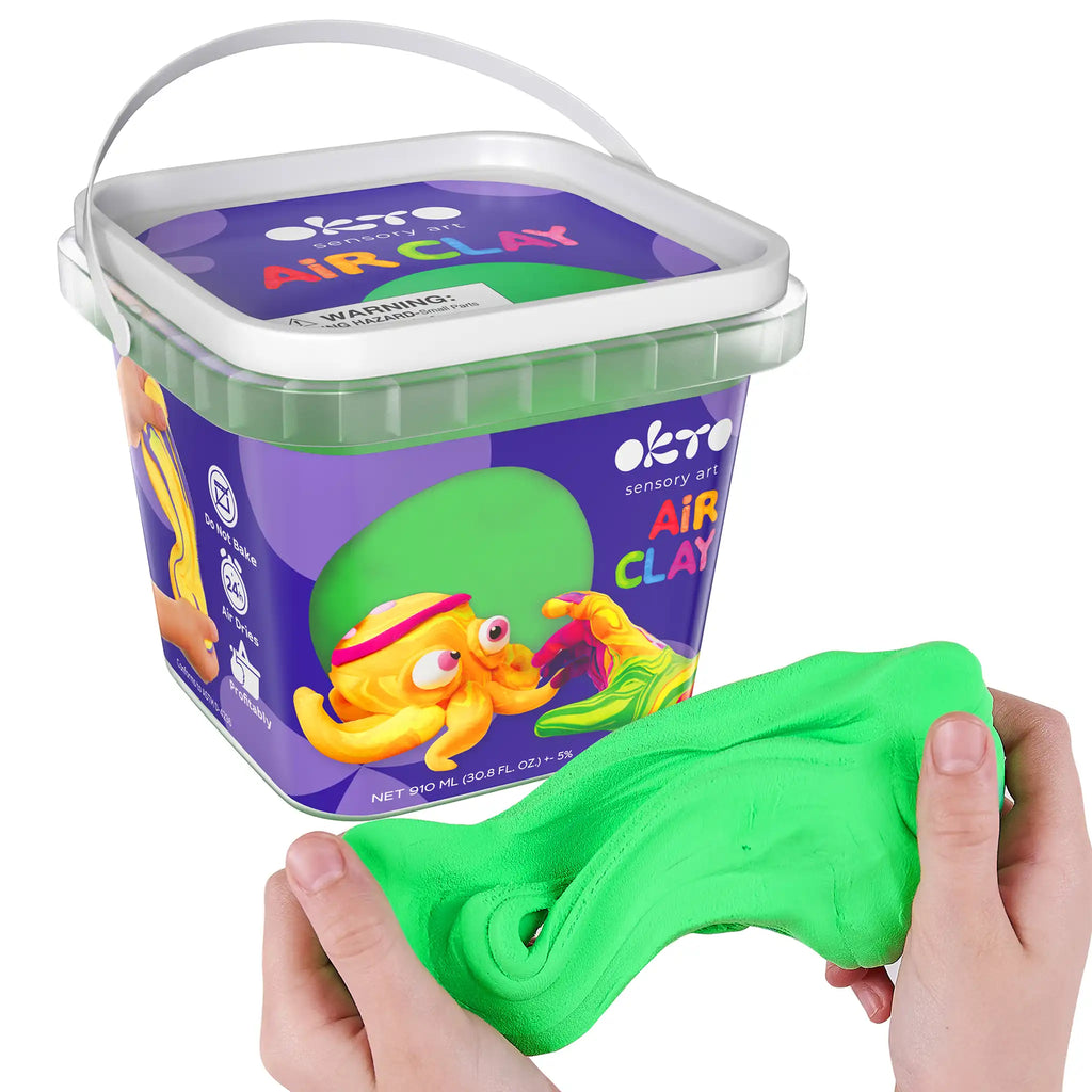 2x School supplues Air Dry Modeling Clay GREEN 900 ml