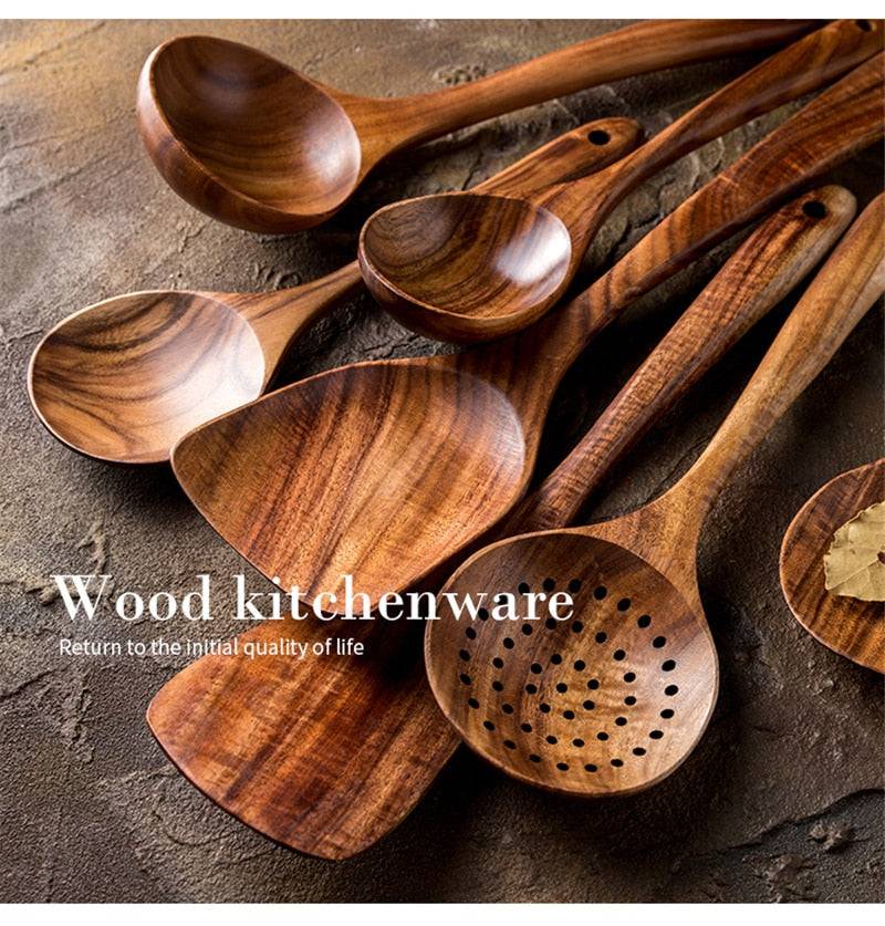 Teak Wooden Cooking Set