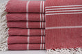 Red Monaco Turkish Towel – Lightweight Quick Dry Beach & Bath Towel, Luxury Turkish Cotton Spa Towel, Travel & Pool Towel