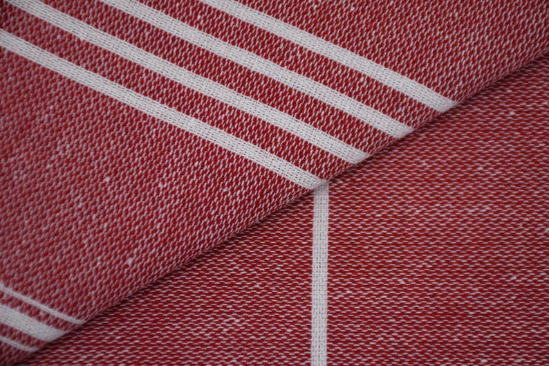 Red Monaco Turkish Towel – Lightweight Quick Dry Beach & Bath Towel, Luxury Turkish Cotton Spa Towel, Travel & Pool Towel
