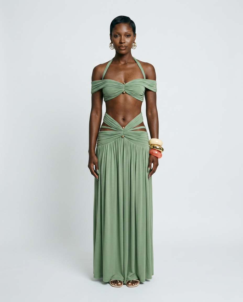 Wanderlust Halter Two-Piece Set